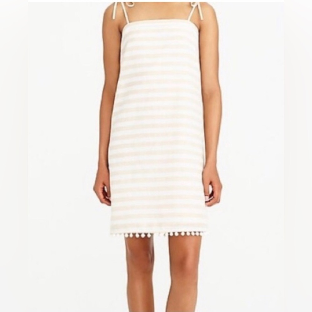 J. Crew Linen Pom Pom dress